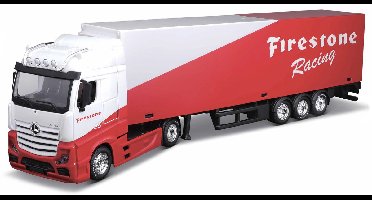 Bburago Mercedes-Benz Actros - Modelauto - Schaal 1:43 - Rood/Wit