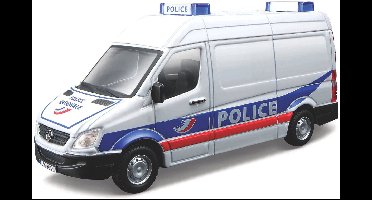 Bburago Mercedes-Benz Sprinter - Modelauto - Schaal 1:50 - Wit/Blauw/Rood