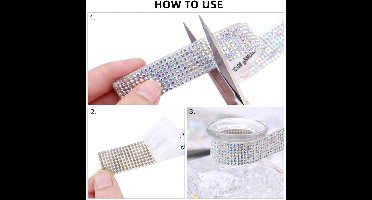 Strass-stickers – Zelfklevende decoratieve kristalstickers (fonkelende edelstenen) – Strass-steentjes met plaklaag – Ideaal voor het versieren van mobiele telefoons, laptops, bekers, kleding en meer – 5 rollen in diverse formaten – Set 7