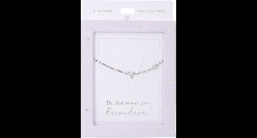 Depesche ketting zilver met letter V en hartje - sieraden cadeau.