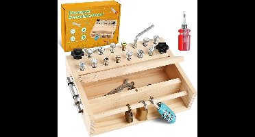 Montessori Schroevendraaierset - Slot en Sleutel Speelgoed - Speelbord voor kinderen van 3, 4 en 5 jaar - Gereedschapset voor kinderen - STEM-speelgoed voor kleuters, educatief speelgoed voor fijne motoriek