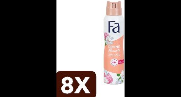 8 x Fa - Divine Moments - Deodorant Spray - Wilde Cameliabloesem - 150 ml -