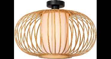 Lucide THULINE - Plafonnière (Plafondlamp) - Ø 45 cm - 1xE27 - Lichte houtlook | Essential