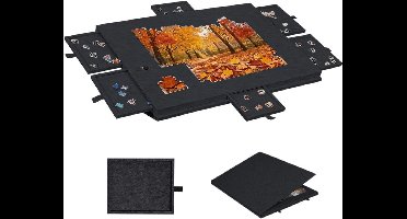 Core® Puzzeltafel - Puzzelbord - Puzzeltafel met Lades 1000 Stukjes - met 6 laden - zwart - 12cm x 5cm x 1 cm