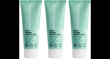 Dermaknowlogy+ - MD52 Barrièrecrème met Zinc - 3 x 75 ml - voor Rode en Geïrriteerde Huid - AllergyCertified - Parfumvrij
