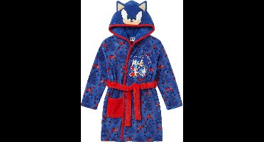 Sonic Badjas - Maat 134/140 - Polyester - Blauw - Badjas kind