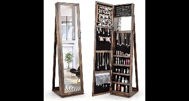 Vintage Wijnkast – Wijnrek Kabinet – Barmeubel – Bruine Houten Kast – Dressoir – Uitneembaar Wijnrek – Geïntegreerde Glazenhouders – Compact Formaat 59,5x33,5x93,5 cm