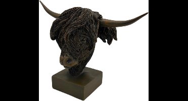 Decoratie Beeld Schotse Hooglander maat S op voet - Bruin 20x10x16 cm - Countryfield