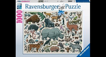 Ravensburger puzzel Wilde dieren - Legpuzzel - 1000 stukjes