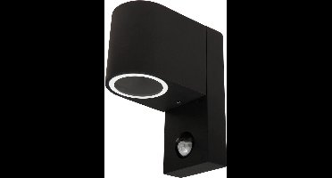 Buitenlamp met Bewegingssensor OVAL-A - Tuinverlichting - Buitenverlichting met IP44 - Muurlamp/Wandlamp 1x GU10 - Zwart