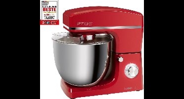 Clatronic KM 3765 kneedmachine, 1500 W, 8 snelheden, 10 liter roestvrijstalen kom voor max. 6-6,5 kg, spatdeksel met navulopening, rood