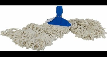 Dweilmop eerste kwaliteit 400 gram gelust met band 2 stuks met 1 mopklem