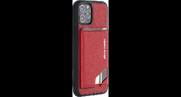 Rood hoesje van Pierre Cardin - Backcover - iPhone 11 Pro - Leather Series - Echt Leer - Pashouder