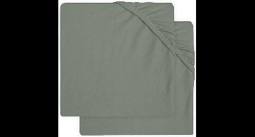 Jollein - Baby Hoeslaken Ledikant Jersey (Ash Green - 2 Stuks) - Katoen - 60x120cm