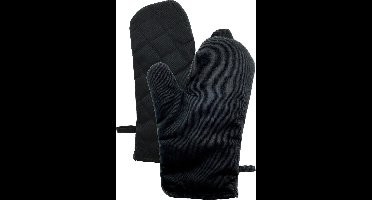 Ovenwant - Ovenhandschoen - Extra dik - 27 x 18 cm - Zwart - 2 stuks