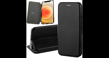 Hoesje geschikt voor iPhone 12 Mini - Book Case Kunstleer ThinShield Zwart