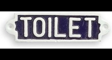 MadDeco - deurbordje - toilet - bordje - blauw - gietijzer