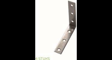 WAELBERS stoelhoek | RVS | 80 x 80 x 20 mm | 2 mm dik | 4 STUKS