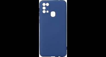 Shop4 - Samsung Galaxy M31 Hoesje - Zachte Back Case Mat Donker Blauw