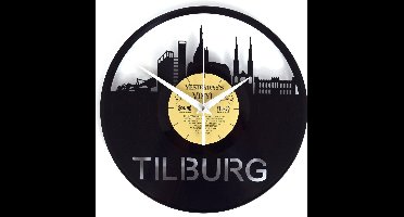Klok gemaakt van een echte LP - Skyline Tilburg - Met Geschenkverpakking