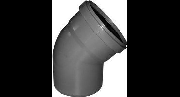 Bocht 45° PVC-U 110 mm SN4 manchet x spie DN100 grijs KOMO/BENOR kort