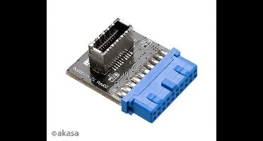 Akasa verander een USB 3.0 19-pins moederbordheader in een USB 3.1 20-pins Key A-connector