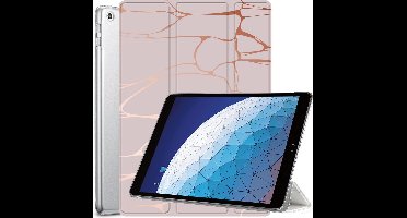 Hoes geschikt voor iPad Air 2019 10.5 inch - Trifold Book Case Kunstleer Tablet Hoesje Marmer Roze