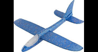 Maak je eigen foam vliegtuig - Led verlichting - Zweefvliegtuig speelgoed  - Blauw vliegtuig | Grafix