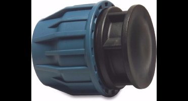 Unidelta Eindkap PP 32 mm knel 16bar zwart/blauw DVGW/KIWA/WRAS