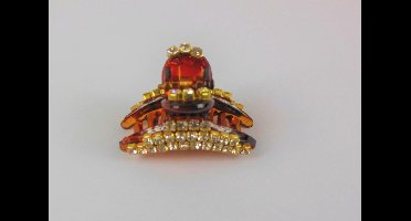 Haarklem mini smal bruin  strass