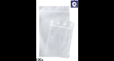 Lindner Hartberger Gripzakjes - 100 x 150 mm (100 stuks) grip zakje plastic met ziplock - transparant - Nr.784