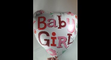 geboorte ballon meisje, hartvormig