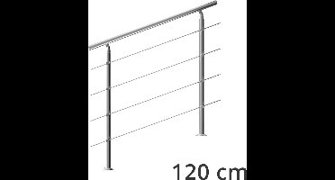 Monzana Trapleuning 120 cm - Met 4 Spijlen – Roestvrijstaal