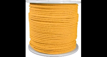 Polyester Touw – 200 meter – 5mm - Geel – Gevlochten koord - Haspel