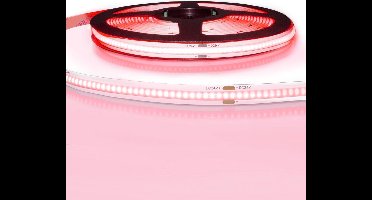 5 meter gekleurde COB led strip IP20 24V - Rode kleur - 384 leds p/m