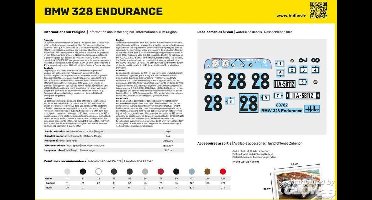 Heller Modelbouwpakket Auto - 80782 BMW 328 Endurance Car Plastic - 1:24 - Modelbouw