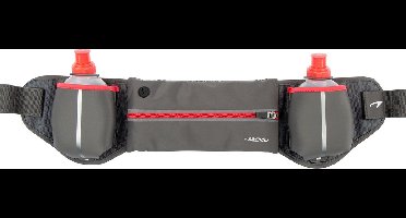 Avento Hardloopriem met 2 Drinkflessen - Addy - Grijs/Fluorroze