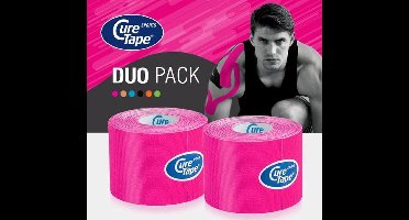 CureTape® Sports voordeelset 2 rollen Pink - Kinesiotape - 25% extra kleefkracht - 5 cm x 5 m - cure tape extra strong - fysiotape - kinesiologie tape - elastische viscose met extra kleefkracht - geschikt voor sport