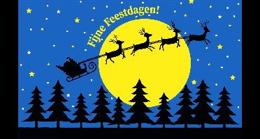 Vlaggenclub Kerstvlag Fijne Feestdagen - Grote mastvlag 200x300cm - Dutch Design