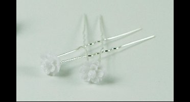 Haarpinnen bloem wit