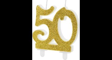PartyDeco Cijferkaars 50 Modern Goud 10cm