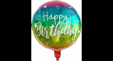 Ballon happy birthday regenboog 40 cm, kindercrea