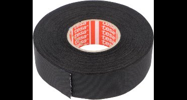 TESA Linnentape PET-wol - 25 mm breed - 260 um dik - Tot 150 graden - 25 meter - zwart