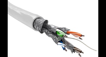 S/FTP CAT6 Gigabit Netwerkkabel - CCA - 23AWG - Stug - 100 meter - Wit
