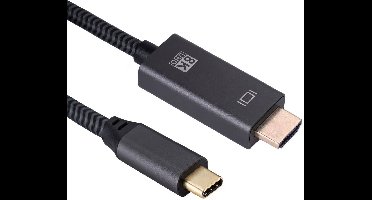 Qnected® USB-C naar HDMI 2.1 kabel 3 meter - 4K 120Hz & 8K 60Hz - HDR - Graphite Grey