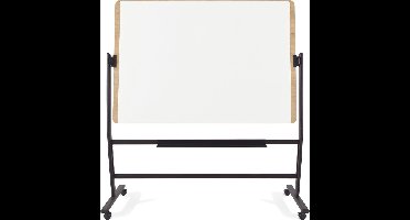 Rocada whiteboard - Natural - 129 x 100 cm - wit - verrijdbaar - 2-zijdig - RO-NAT6871