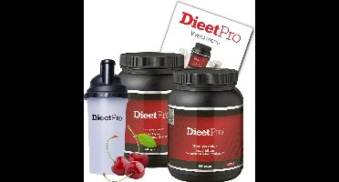 2 potten DieetPro Kersen plus Gratis Shaker