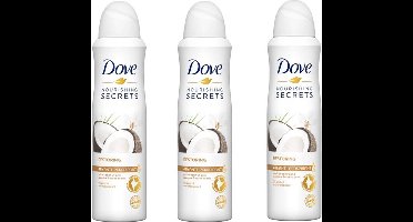 Dove Deo Spray - Restoring - 3 x 150 ml Kokos & Jasmijn