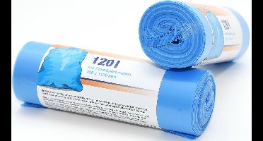 Afvalzakken/vuilniszakken - 40x - 120 liter - blauw - incl. handvaten