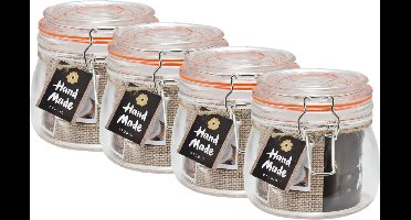 Svenska Living Weckpot/inmaakpot - 4x - 500 ml - glas - met beugelsluiting